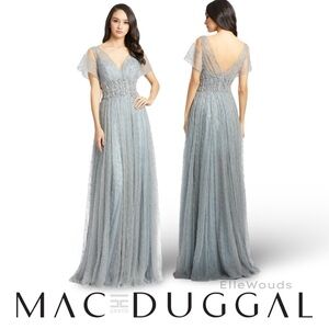 Mac Duggal Gown in Sterling Size 14, 79219D, $998